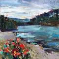 River and flowers